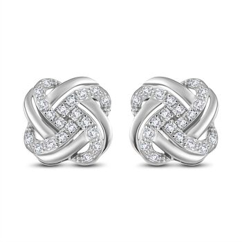 Wei&szlig;e Diamant Ohrringe, 925 Silber platiniert ca. 0.20 ct