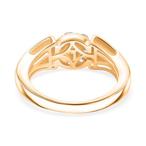 LUXURIANT DIAMOND - Lab Grown Diamant SI-GH SGL zertifiziert Ring 925 Silber 750 Gelbgold Vermeil (Größe 18.00) ca. 0.50 ct image number 5