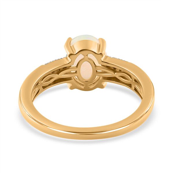 AA nat&uuml;rlicher, &auml;thiopischer Welo Opal und Diamant-Ring - 1,30 ct. image number 7