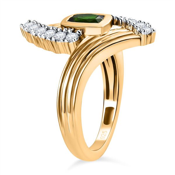 Nat&uuml;rlicher Chromdiopsid und Zirkon-Ring - 0,94 ct. image number 5