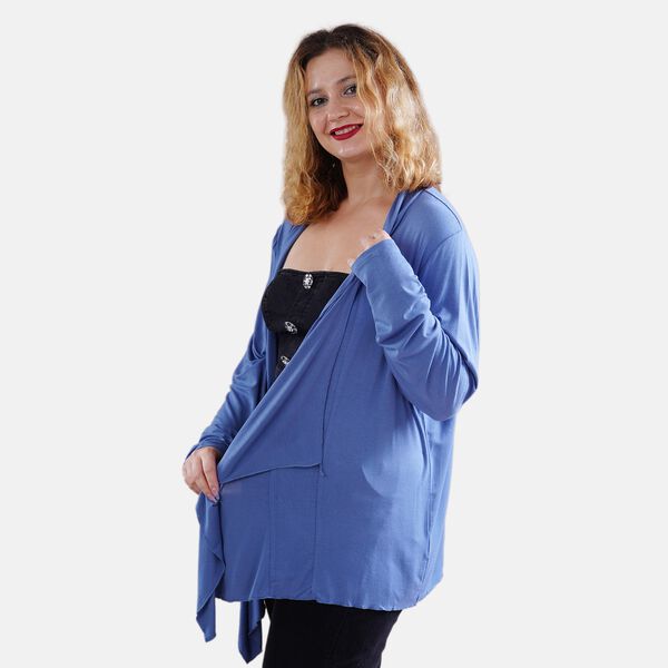 LA MAREY - Wasserfall Cardigan, L/XL, dunkelblau image number 3