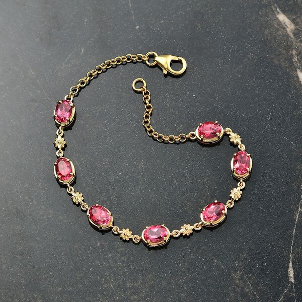 D'Joy Labor Padparadscha Saphir 19cm Armband - 8,38 ct. image number 2