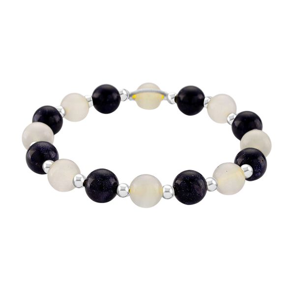 Blauer Sandstein, Erstellt weißes Katzenaugen Schmuckset ca. 175.00 ct image number 5