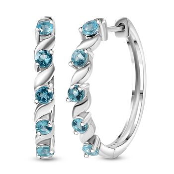 Djoy AA Betroka Blauer Apatit Meeresrauschen Ohrringe 925 Silber rhodiniert ca. 1.26 ct