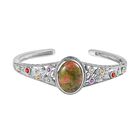 Unakite, mehrfarbiger Edelstein in Frühlingsfarben Armreif ca. 19 cm Messing ca. 18.57 ct