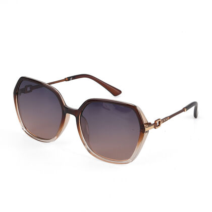 LA MAREY Sonnenbrille UV400 mit polarisierten Gl&auml;sern leichter Rahmen 14,5 x 15 cm Graubraun