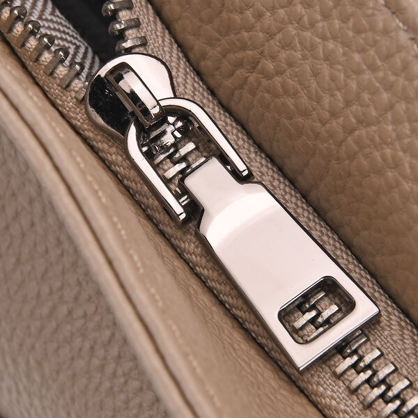 Echtleder-Tote-Bag mit Magnetverschluss-Au&szlig;entasche und ger&auml;umigem Innenfach, 34x14x29 cm, Beige image number 4