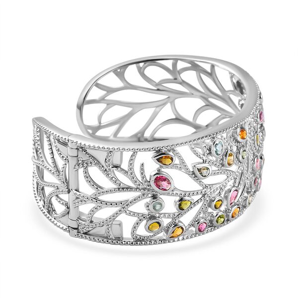 AA Mehrfarbig-Turmalin Armreif ca. 19 cm 925 Silber platiniert ca. 6,53 ct. image number 4