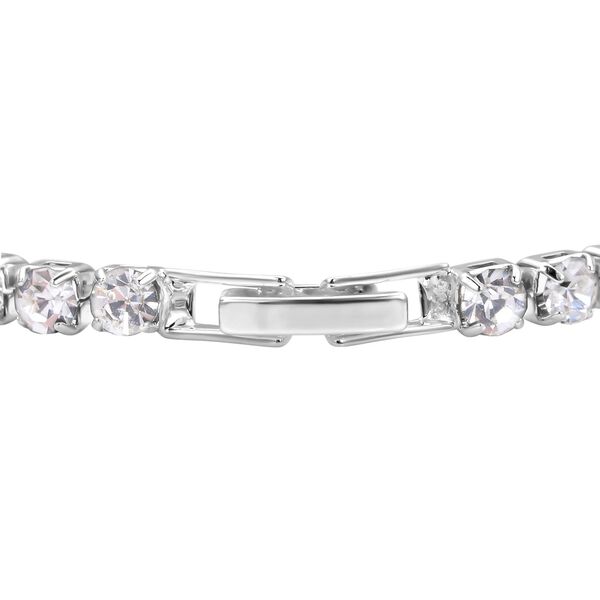 Wei&szlig;e Kristall-Ohrringe mit Armband - 7,90 ct. image number 4