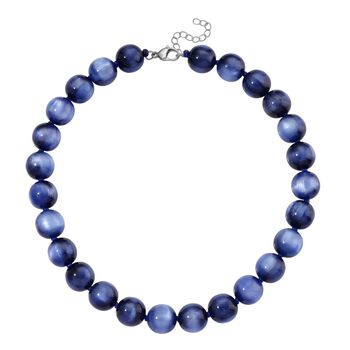 Simulierte, blaue Katzenauge Halskette, 45+5cm - 340 ct.