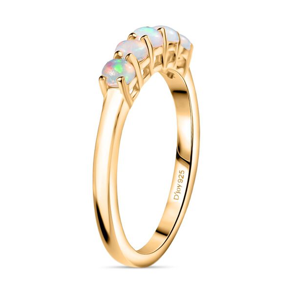 D'Joy AA Natürlicher, äthiopischer Welo Opal Ring 925 Silber 750 Gelb Vergoldet (Größe 16.00) (10-15 Werktage Lieferzeit) ca. 0.38 ct image number 4