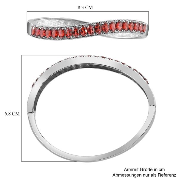 Nat&uuml;rliche Mosambik Granat Armreif ca. 19 cm Edelstahl ca. 10.24 ct image number 6