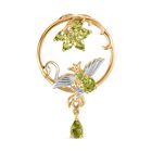 Djoy Natürlicher Peridot Anhänger 925 Silber platiniert und vergoldet ca. 1.95 ct
