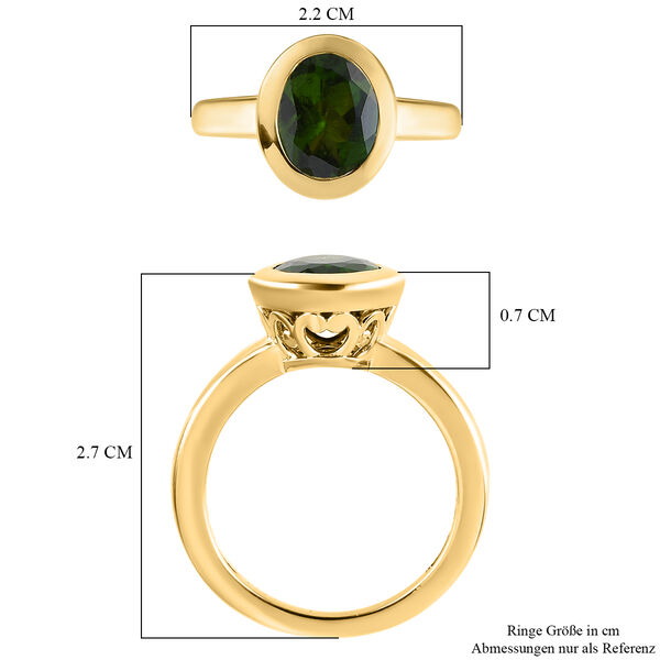 Nat&uuml;rlicher Chromdiopsid-Ring, 925 Silber Gelbgold Vermeil  ca. 1,76 ct image number 7