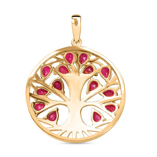 Montepuez-Rubin Anh&auml;nger 925 Silber 750 Gelbgold Vermeil ca. 2,90 ct. image number 5