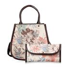 2er Set - Handtasche und Geldbörse, Baumwolle, Mehrfarbige Floral
