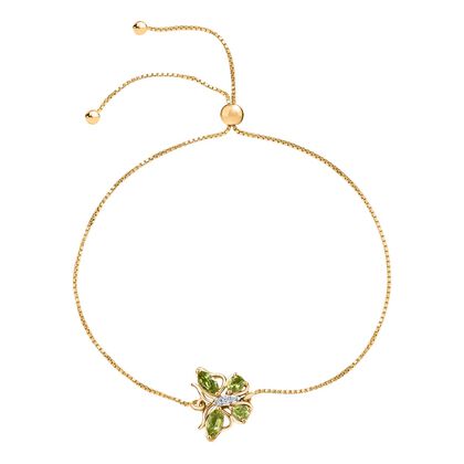 D'Joy Peridot Armband ca. Flexibles cm 925 Silber vergoldet ca. 0.97 ct