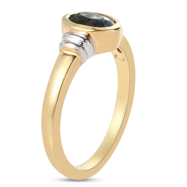 London Blau Topas Ring 925 Silber Bicolor  ca. 0,99 ct image number 5