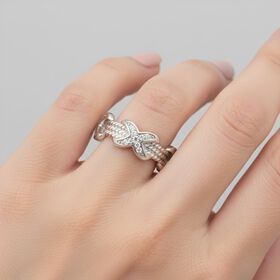 Lustro Stella Weißer Zirkonia Ring 925 Silber XO Band rhodiniert (Größe 17.00)