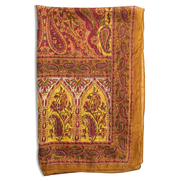 LA MAREY Seidenschal 100% Seide 50 x 170 cm Gelb image number 4