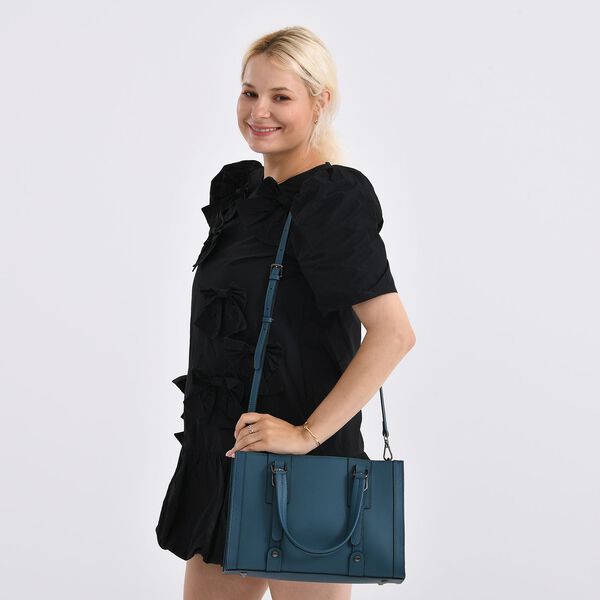 Crossbody Tasche aus 100% echtem Leder, 32x13x21 cm, Blau image number 2