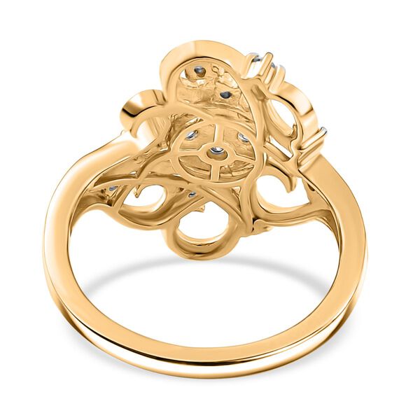 LUXURIANT DIAMOND - Lab Grown Diamant SI-GH SGL zertifiziert Ring 925 Silber 750 Gelbgold Vermeil (Größe 17.00) ca. 0.50 ct image number 5