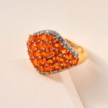 Salamanca Feueropal-Ring, 925 Silber vergoldet (Gr&ouml;&szlig;e 21.00) ca. 2.47 ct