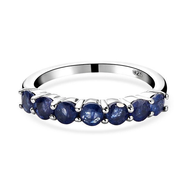 Masoala Saphir-Ring, (Fissure gef&uuml;llt), 925 Silber platiniert