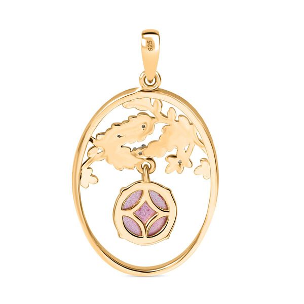 , Wei&szlig;er Zirkon Anh&auml;nger 925 Silber 750 Gelb Vergoldet ca. 2,38 ct. image number 5