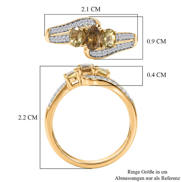 D'Joy AA nat&uuml;rlicher, goldener Tansanit und Zirkon Ring - 0,86 ct. image number 6