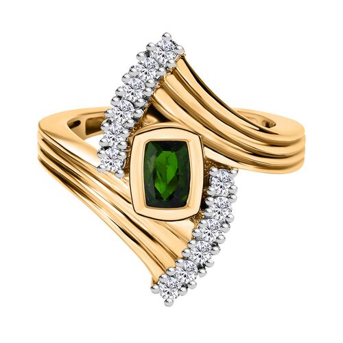 Natürlicher Chromdiopsid und Zirkon-Ring - 0,94 ct. image number 0