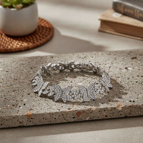 Weißer Kristall Armband ca. 19 cm image number 1