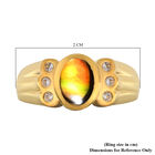 Ammolit und Zirkon Ring 925 Silber vergoldet  ca. 0,94 ct image number 4
