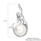 Weiße Süßwasser Perle Anhänger 925 Silber rhodiniert image number 5