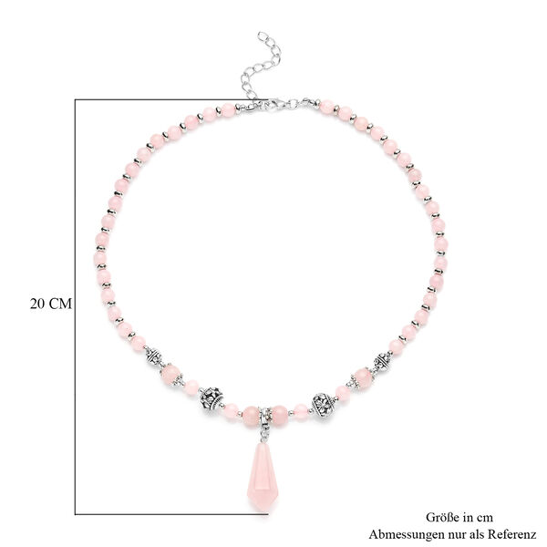 Rosenquarz Halskette, ca. 45 cm, silberfarben ca. 101,00 ct image number 4