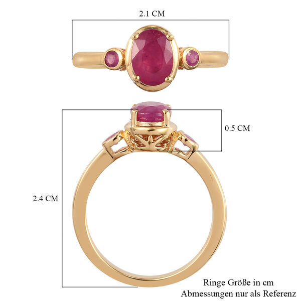 Rubin-Ring, Fissure gef&uuml;llt, 925 Silber vergoldet  ca. 1,26 ct image number 7