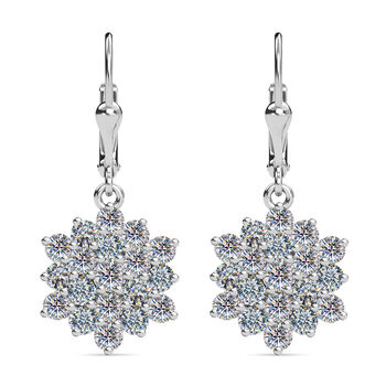 Moissanit Ohrringe, 925 Silber platiniert ca. 2.28 ct