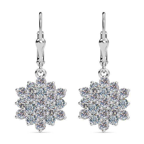 Moissanit Ohrringe, 925 Silber platiniert ca. 2.28 ct