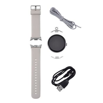 LA99 Smartwatch - 3-in-1 Set, AMOLED Display, Wasserdicht, Bluetooth-Anrufe, GPS-Sportmodi, Gesundheits- und Schlaftracking, OnWear Pro App, CE- & ROHS-zertifiziert, 3,63?cm, Silber