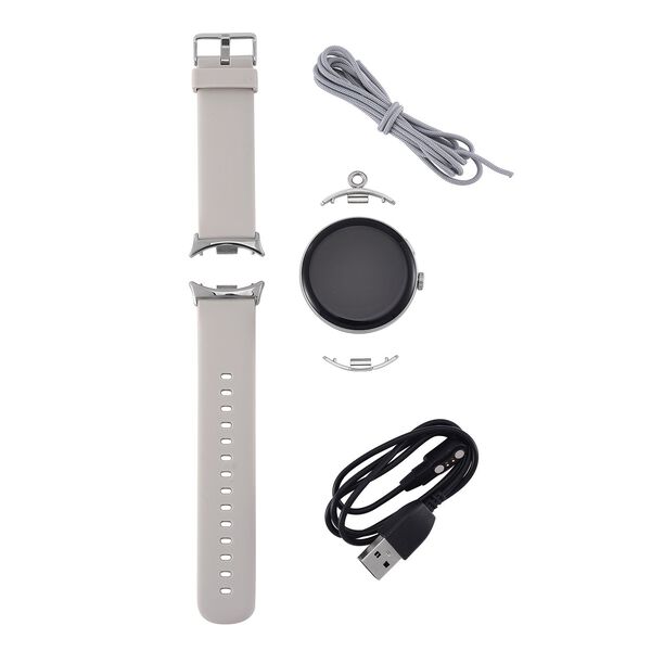 LA99 Smartwatch - 3-in-1 Set, AMOLED Display, Wasserdicht, Bluetooth-Anrufe, GPS-Sportmodi, Gesundheits- und Schlaftracking, OnWear Pro App, CE- & ROHS-zertifiziert, 3,63?cm, Silber