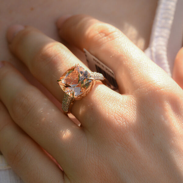 LUXORO AAA Morganit und Diamant Ring in 585 Ros&eacute;gold - 6,65 ct. image number 6