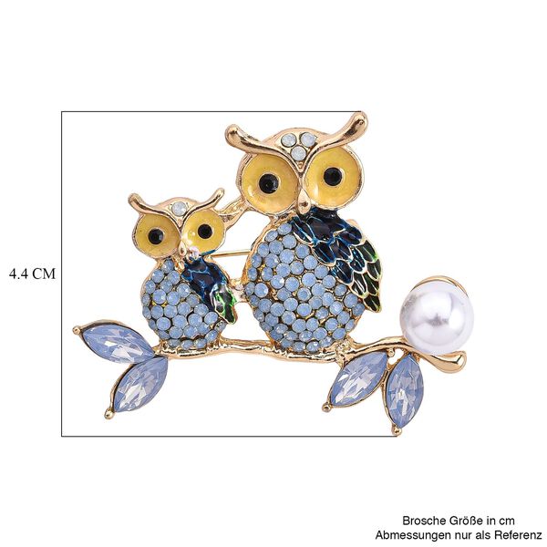 Kunststoff Perle, Mehrfarbiger Kristall Brosche emailliert image number 6