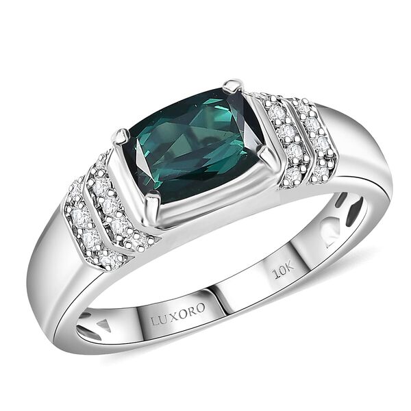 LUXORO AAA Indicolite, Wei&szlig;er Diamant Ring 417 Gold (Gr&ouml;&szlig;e 20.00) ca. 1,48 ct image number 0