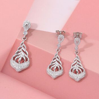 Lustro Stella Wei&szlig;er Zirkonia Schmuckset 925 Silber rhodiniert 1.51 ct