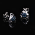 Blaue Diamant Ohrstecker, 925 Silber platiniert ca. 0.25 ct image number 1