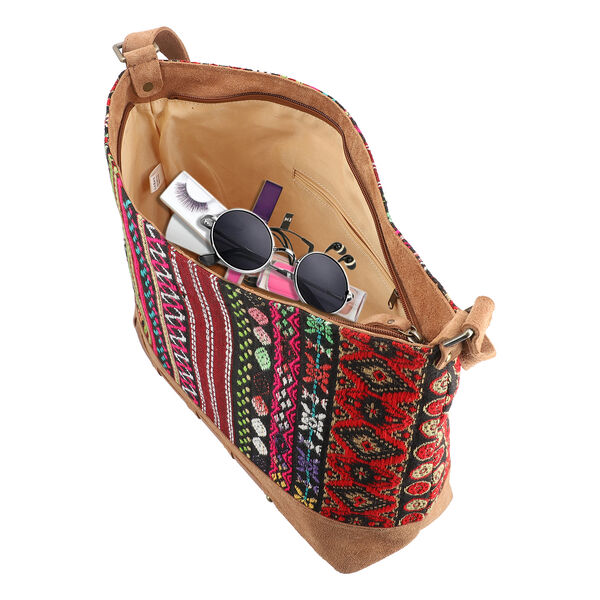 100% Echtleder Umh&auml;ngetasche, lila image number 6