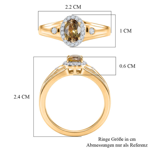 D'Joy AA nat&uuml;rlicher, goldener Tansanit und Moissanit Ring - 0,81 ct. image number 7
