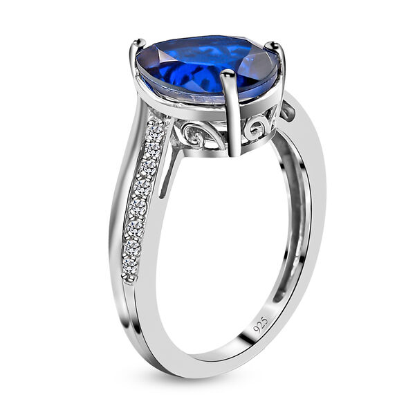 Ceylonfarbener Quarz und Zirkon-Ring, 925 Silber platiniert - 1,77 ct.&nbsp; image number 5