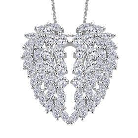 GP Amore Kollektion - Weißer Zirkon und blauer Saphir Anhänger mit 45cm Kette - 8,33 ct.