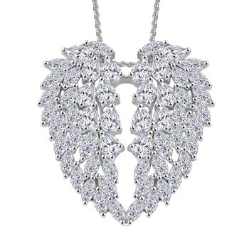 GP Amore Kollektion - Wei&szlig;er Zirkon und blauer Saphir Anh&auml;nger mit 45cm Kette - 8,33 ct.